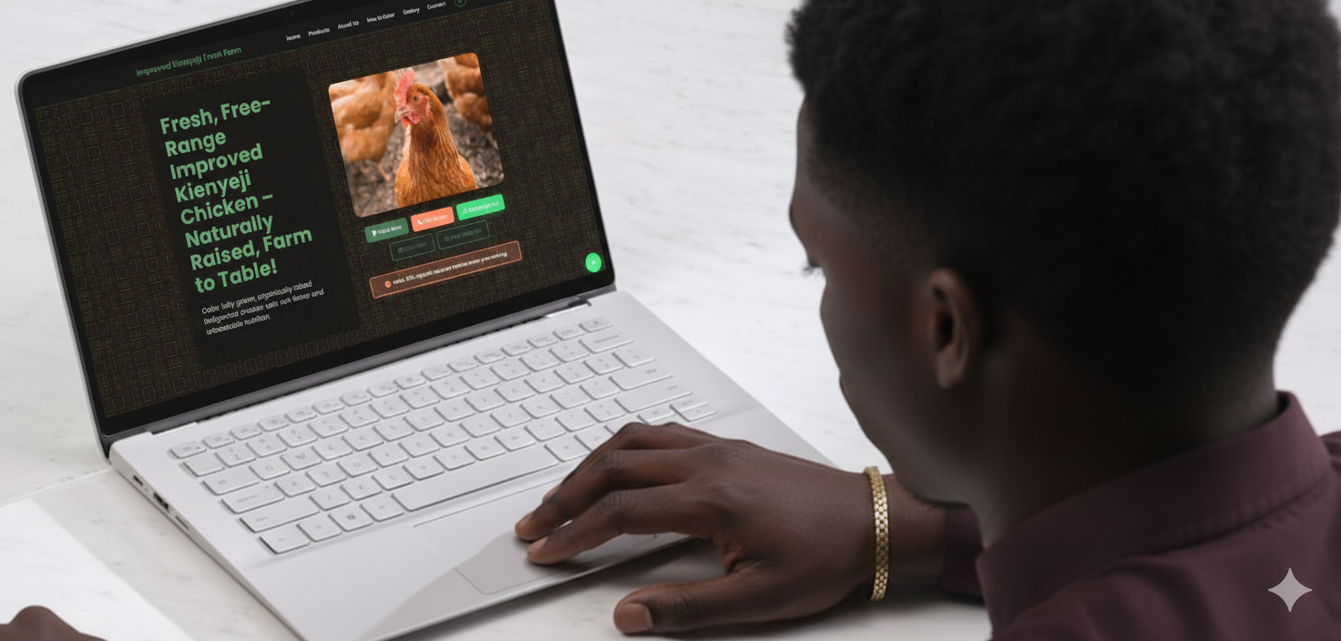 Happy customers with fresh chicken